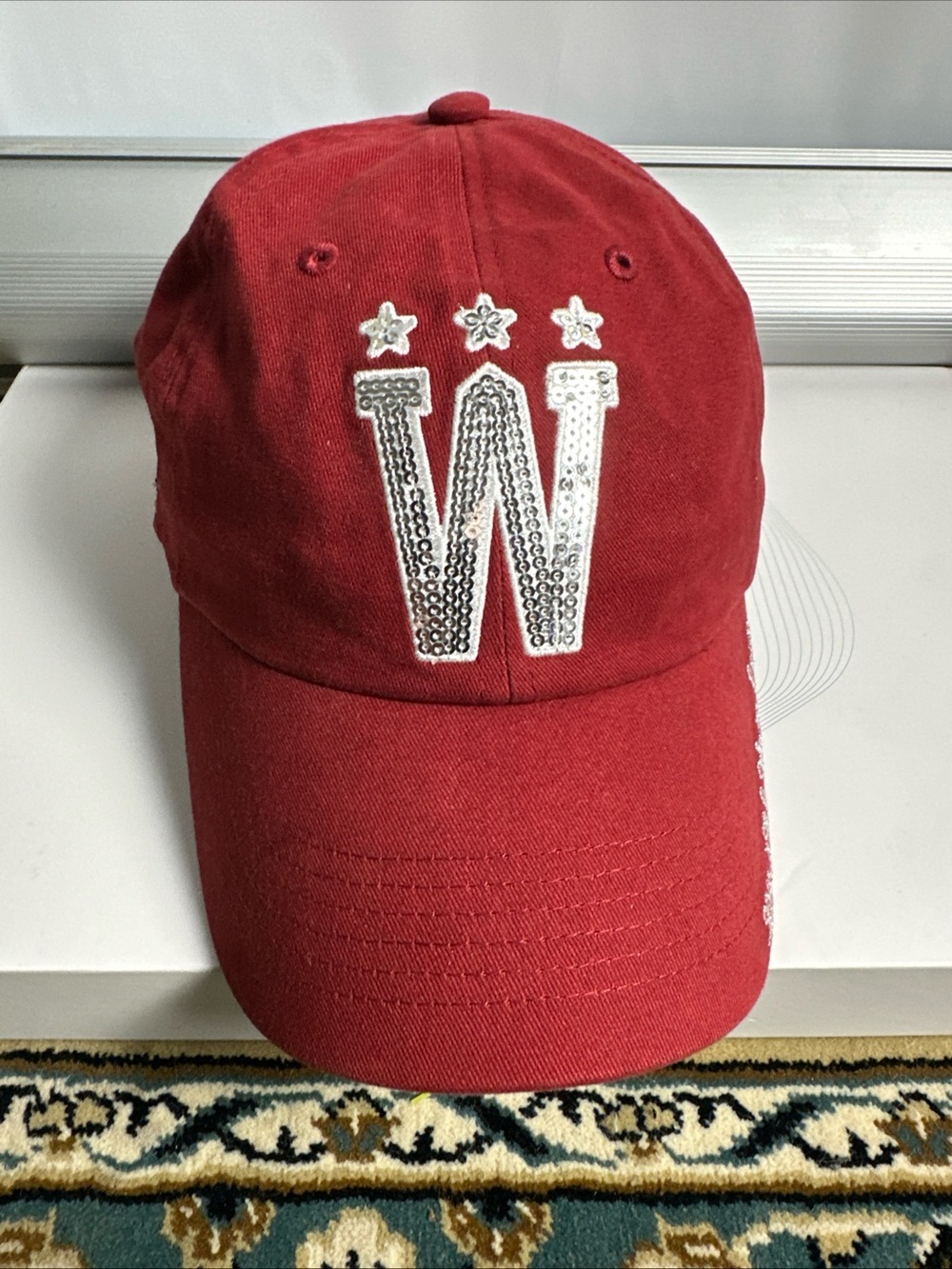 Embellished 'W' Red Baseball Cap Winter Classic 2011 Washington Capitals
